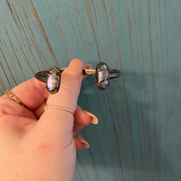 Kendra Scott gunmetal silver abalone cuff - Picture 3 of 5